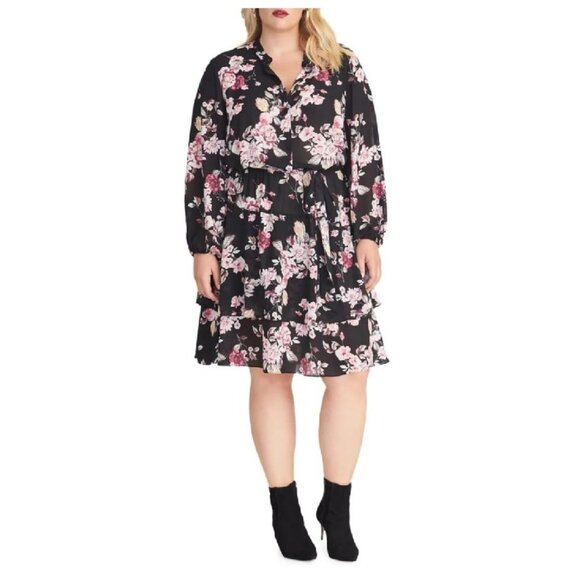 Rachel Roy Ally Floral-Print Belted ShirtdrESS - Picture 3 of 9